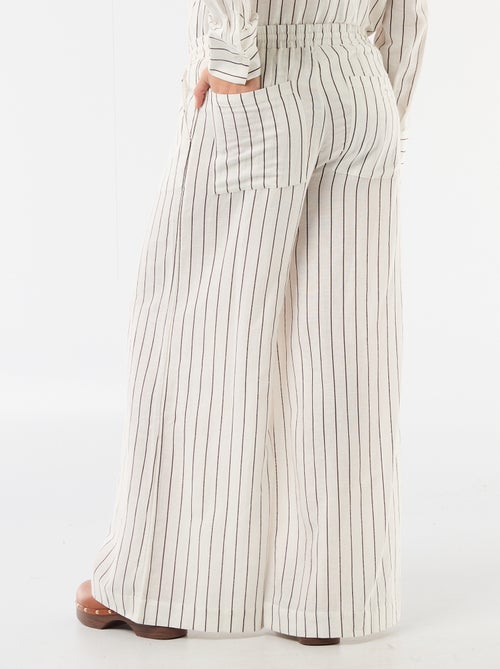 Calças largas de maternidade em linho misto - Kiabi