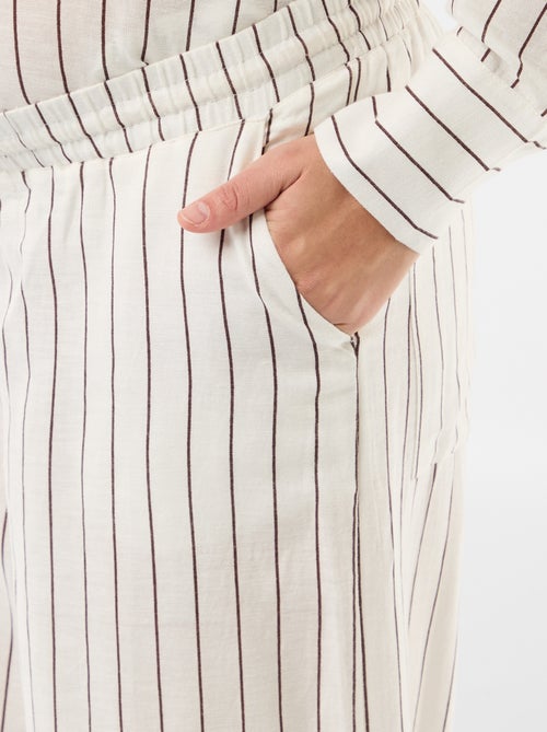 Calças largas de maternidade em linho misto - Kiabi