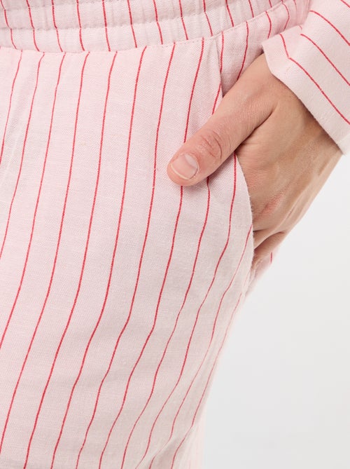 Calças largas de maternidade em linho misto - Kiabi