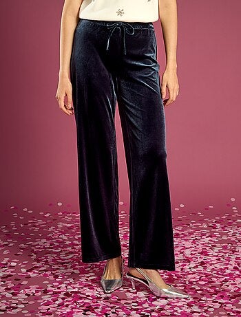 Calças largas de veludo