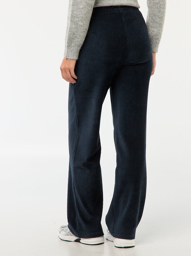 Calças largas de veludo cotelê Azul - Kiabi