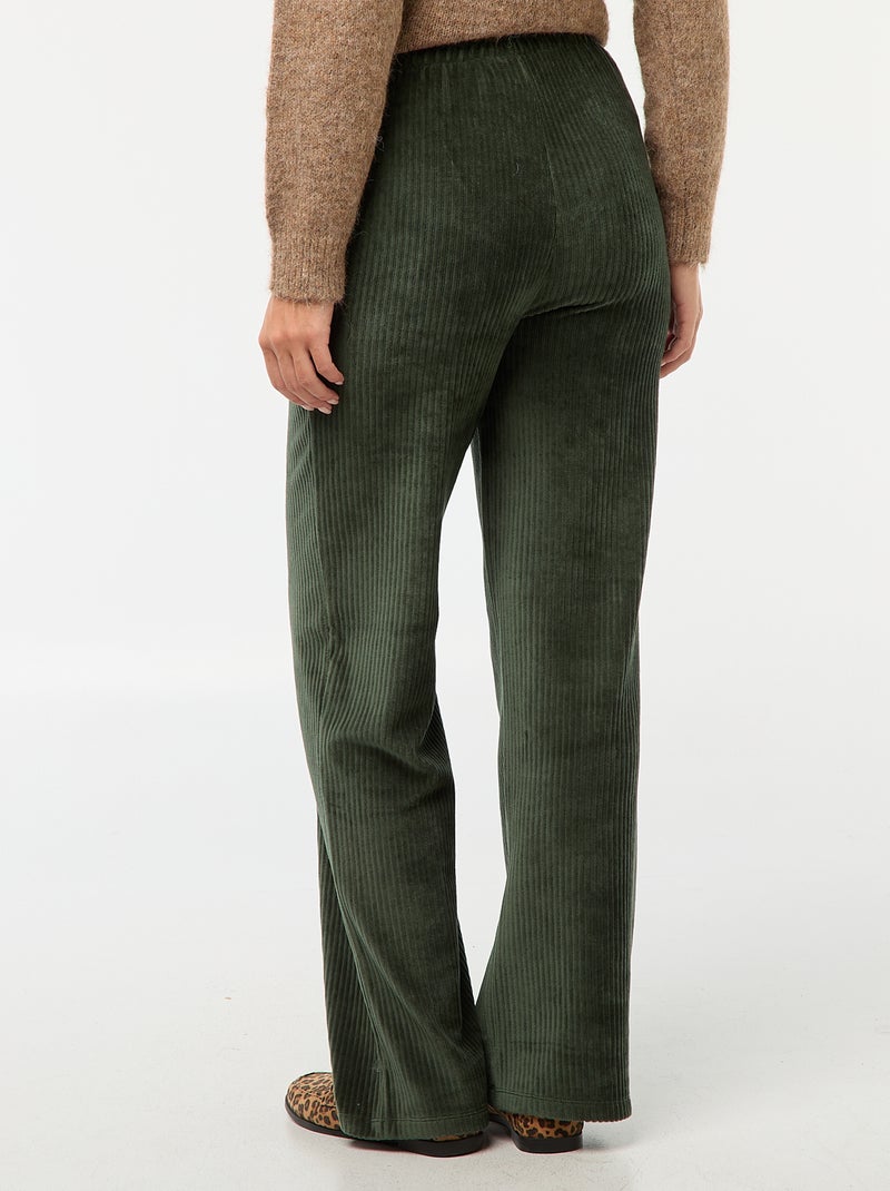 Calças largas de veludo cotelê Caqui - Kiabi