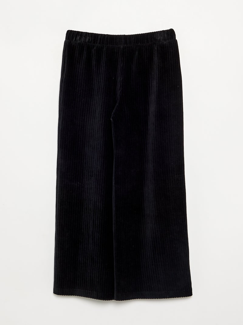Calças largas de veludo cotelê Preto - Kiabi
