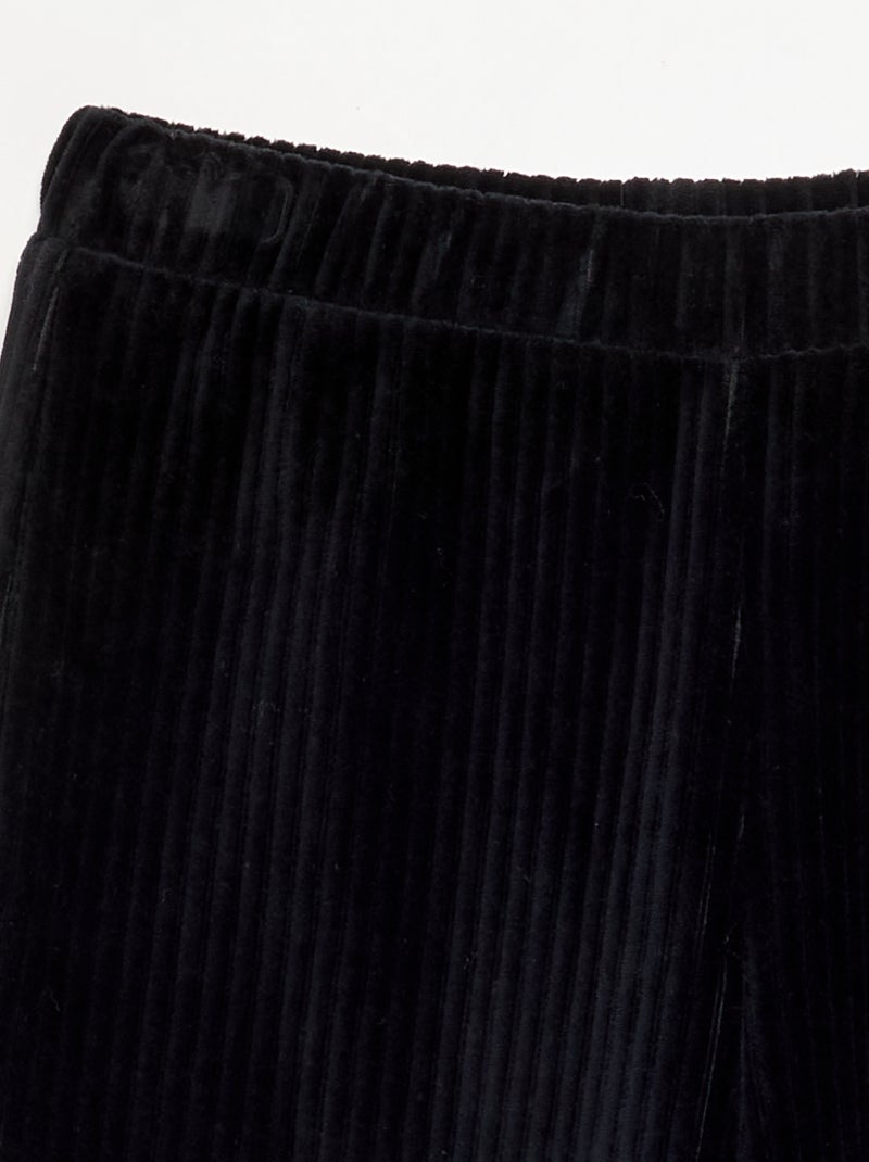 Calças largas de veludo cotelê Preto - Kiabi