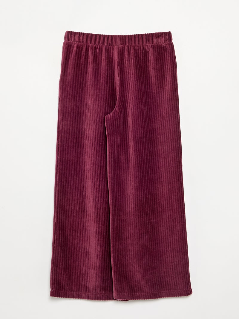 Calças largas de veludo cotelê Vermelho - Kiabi