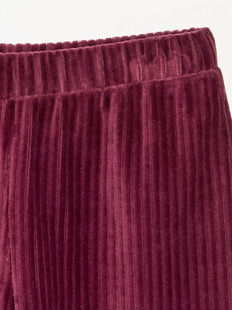 Calças largas de veludo cotelê Vermelho - Kiabi