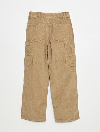 Calças largas de veludo lisas