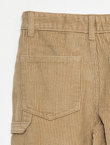 Calças largas de veludo lisas