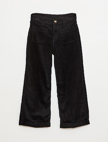 Calças largas de veludo lisas