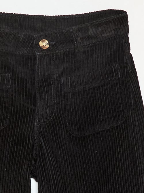 Calças largas de veludo lisas - Kiabi