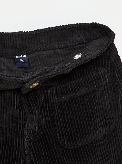 Calças largas de veludo lisas - Kiabi