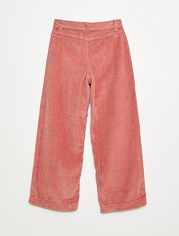 Calças largas de veludo lisas