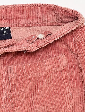 Calças largas de veludo lisas