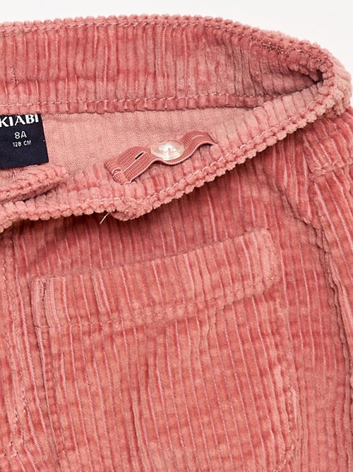 Calças largas de veludo lisas - Kiabi