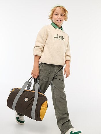 Calças largas de veludo lisas