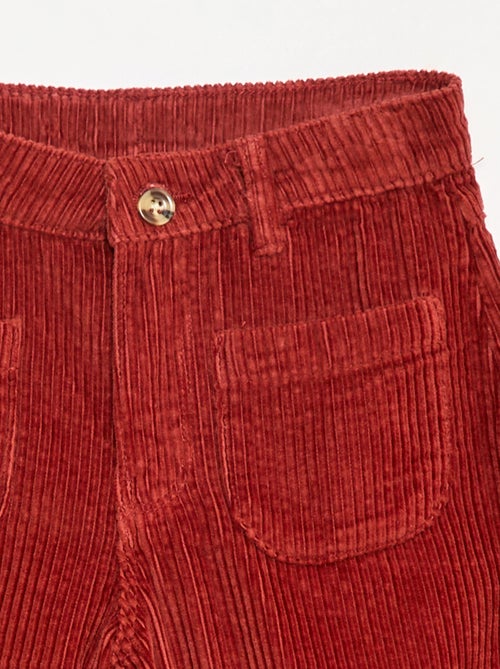 Calças largas de veludo lisas - Kiabi