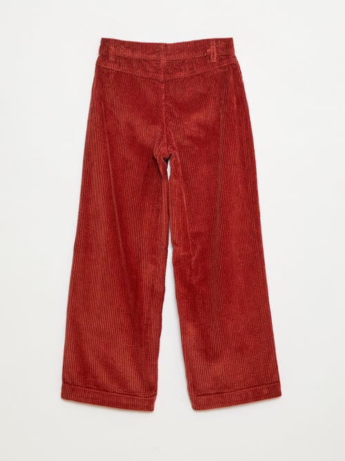 Calças largas de veludo lisas - Kiabi