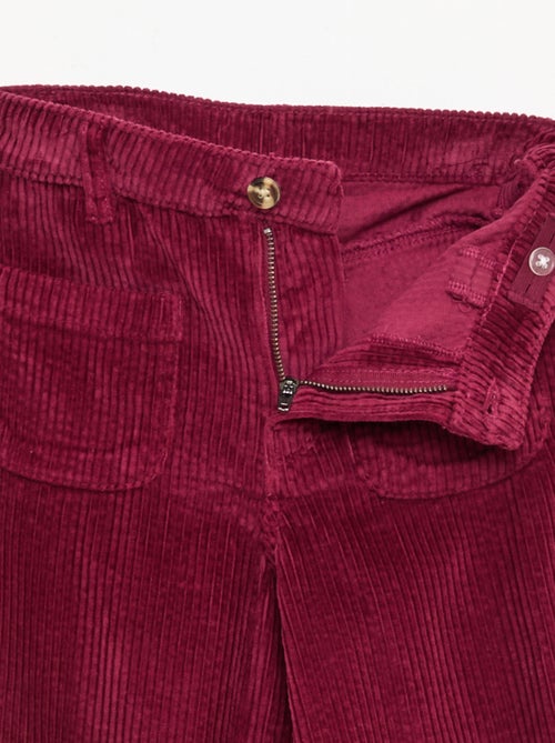 Calças largas de veludo lisas - Kiabi