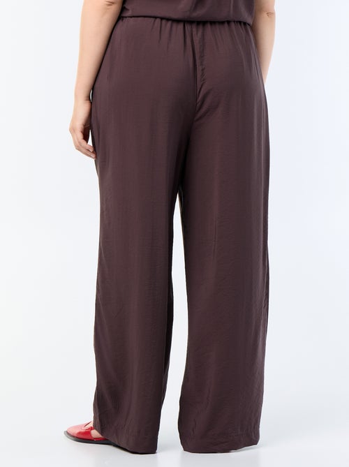 Calças largas de viscose fluida - Kiabi