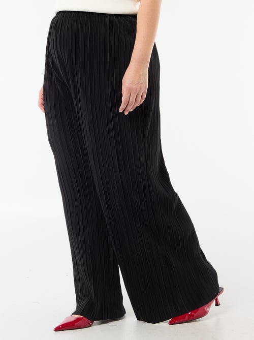 Calças largas elásticas caneladas - Kiabi