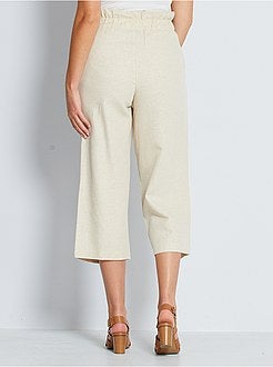 Calças largas em algodão e linho de conceção ecológica - Kiabi