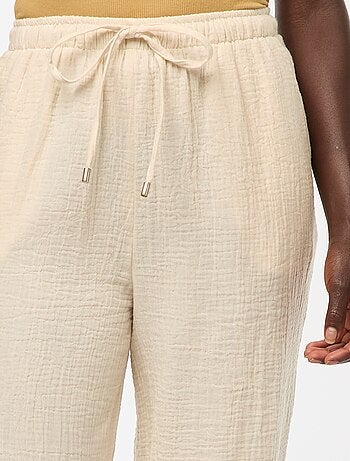 Calças largas em gaze de algodão