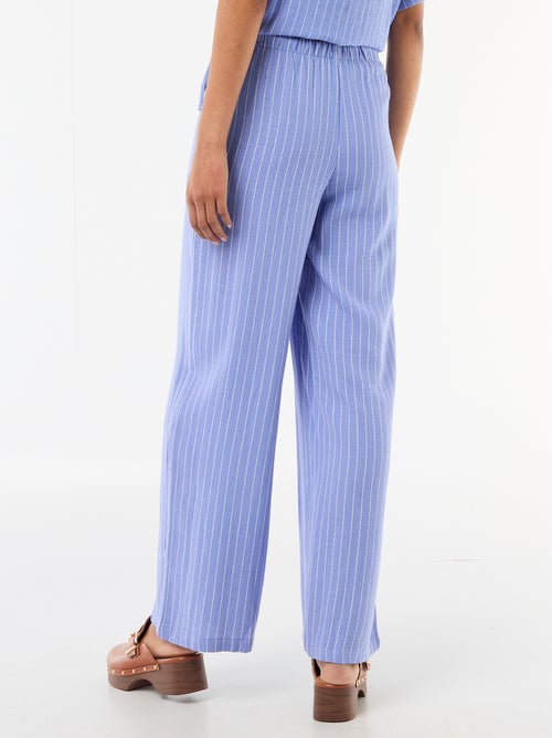 Calças largas em linho misto - Kiabi