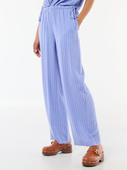 Calças largas em linho misto - Kiabi