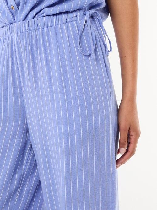 Calças largas em linho misto - Kiabi