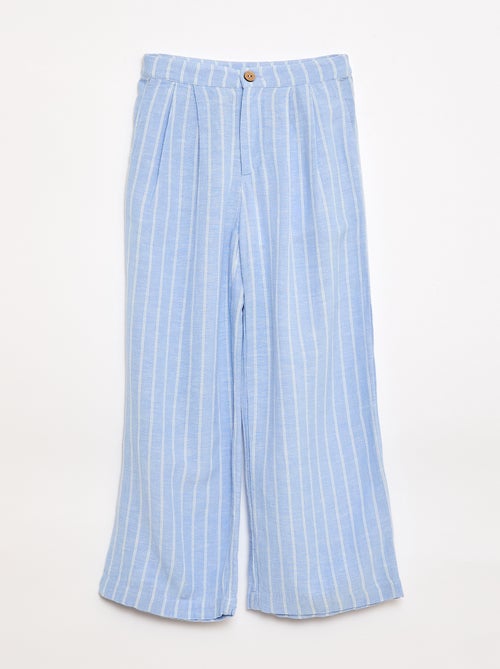 Calças largas em linho misto - Kiabi