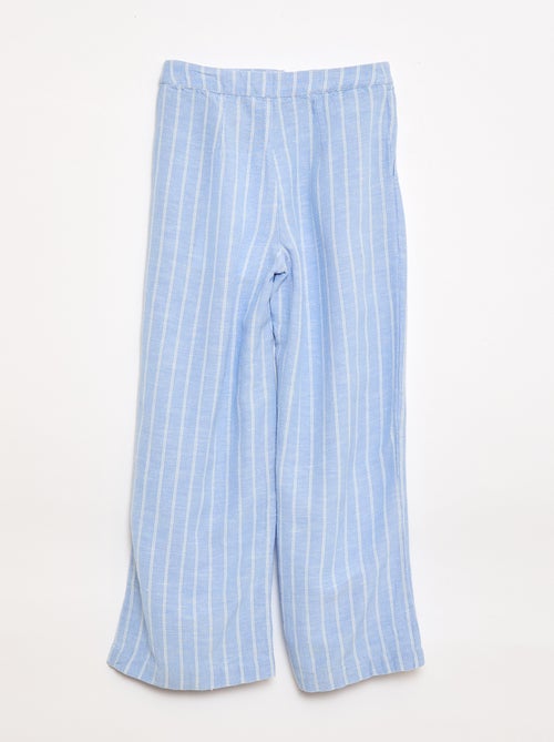 Calças largas em linho misto - Kiabi