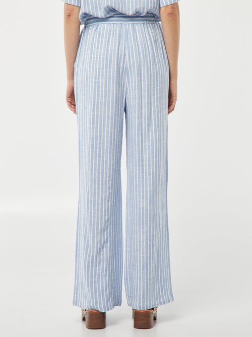 Calças largas em linho misturado - Kiabi