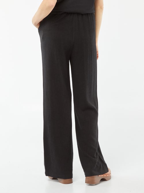 Calças largas em linho misturado - Kiabi