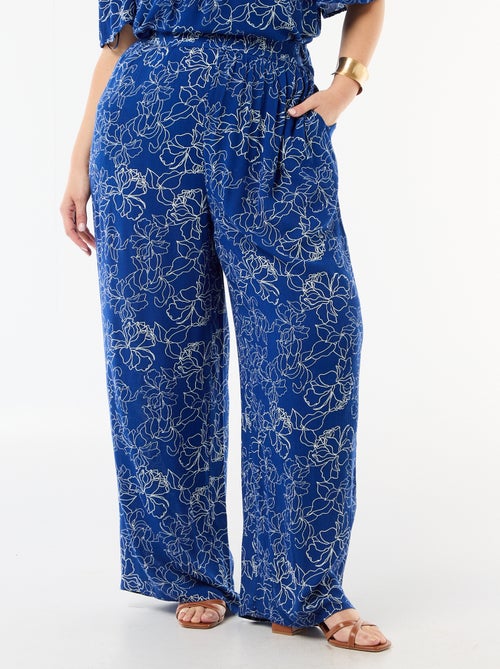 Calças largas em malha crepe - Kiabi