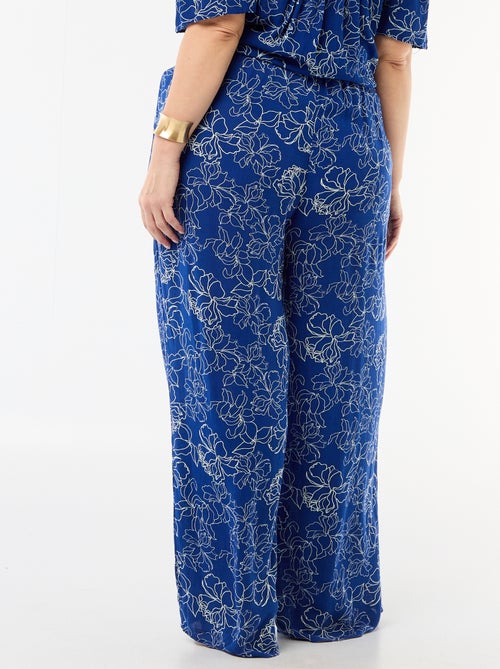 Calças largas em malha crepe - Kiabi