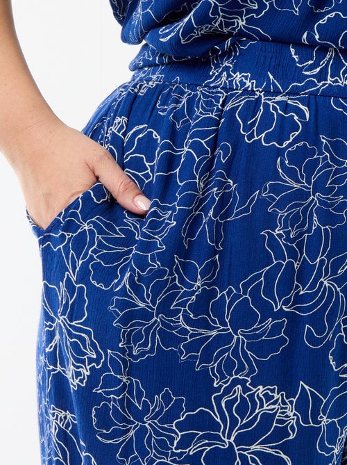 Calças largas em malha crepe - Kiabi