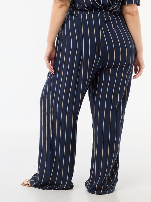 Calças largas em malha crepe - Kiabi