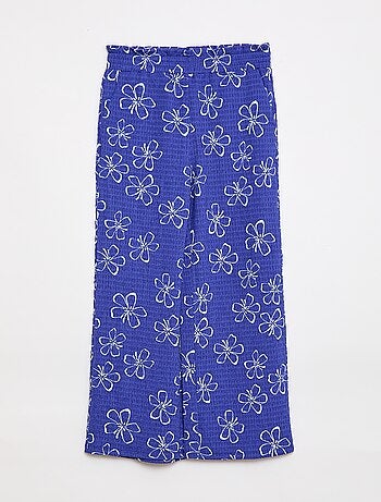 Calças largas em malha crepe