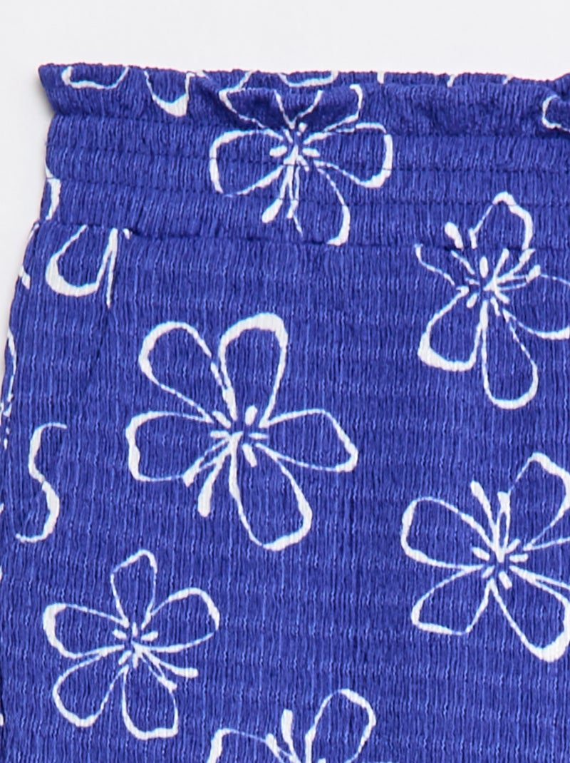 Calças largas em malha crepe Azul - Kiabi