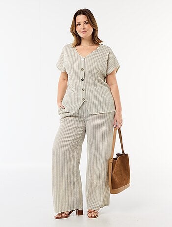 Calças largas em malha crepe