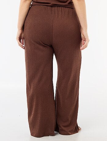 Calças largas em malha crepe