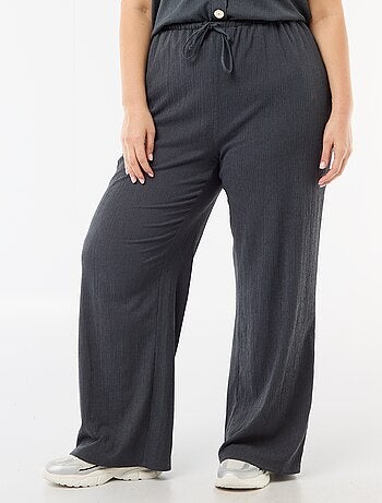 Calças largas em malha crepe