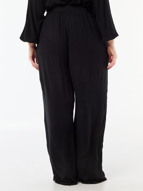 Calças largas em malha crepe - Kiabi