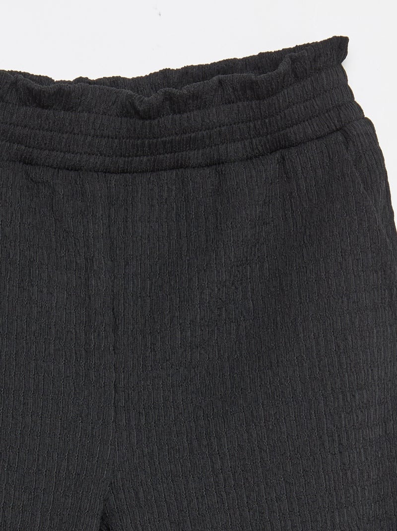 Calças largas em malha crepe Preto - Kiabi