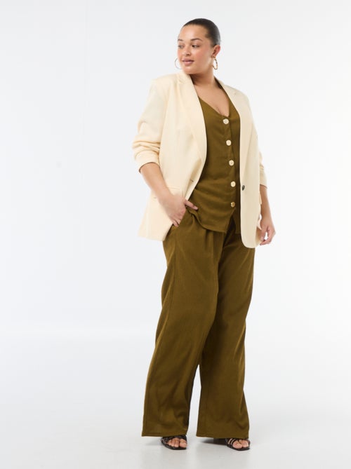 Calças largas em malha crepe - Kiabi