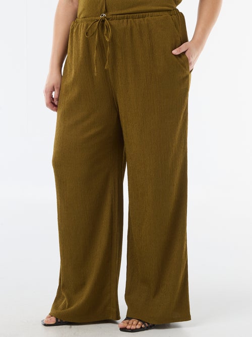 Calças largas em malha crepe - Kiabi