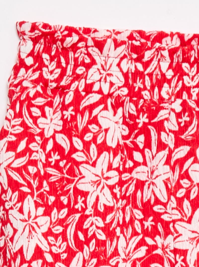 Calças largas em malha crepe Vermelho - Kiabi