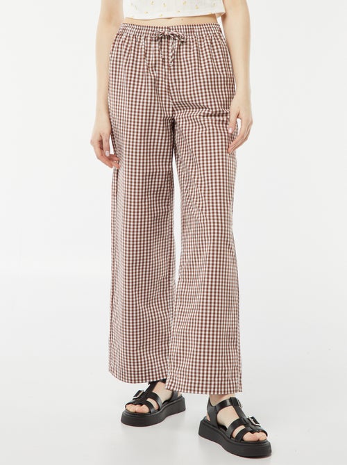 Calças largas em malha gofrada - Kiabi