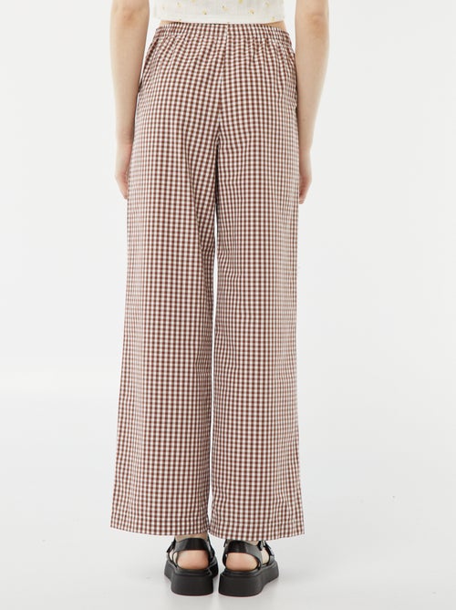 Calças largas em malha gofrada - Kiabi