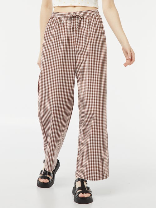 Calças largas em malha gofrada - Kiabi